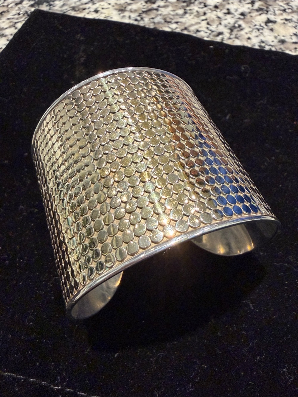 Anna Beck Silver Textured Dot Cuff Bracelet